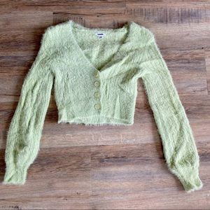 garage xs green cardigan